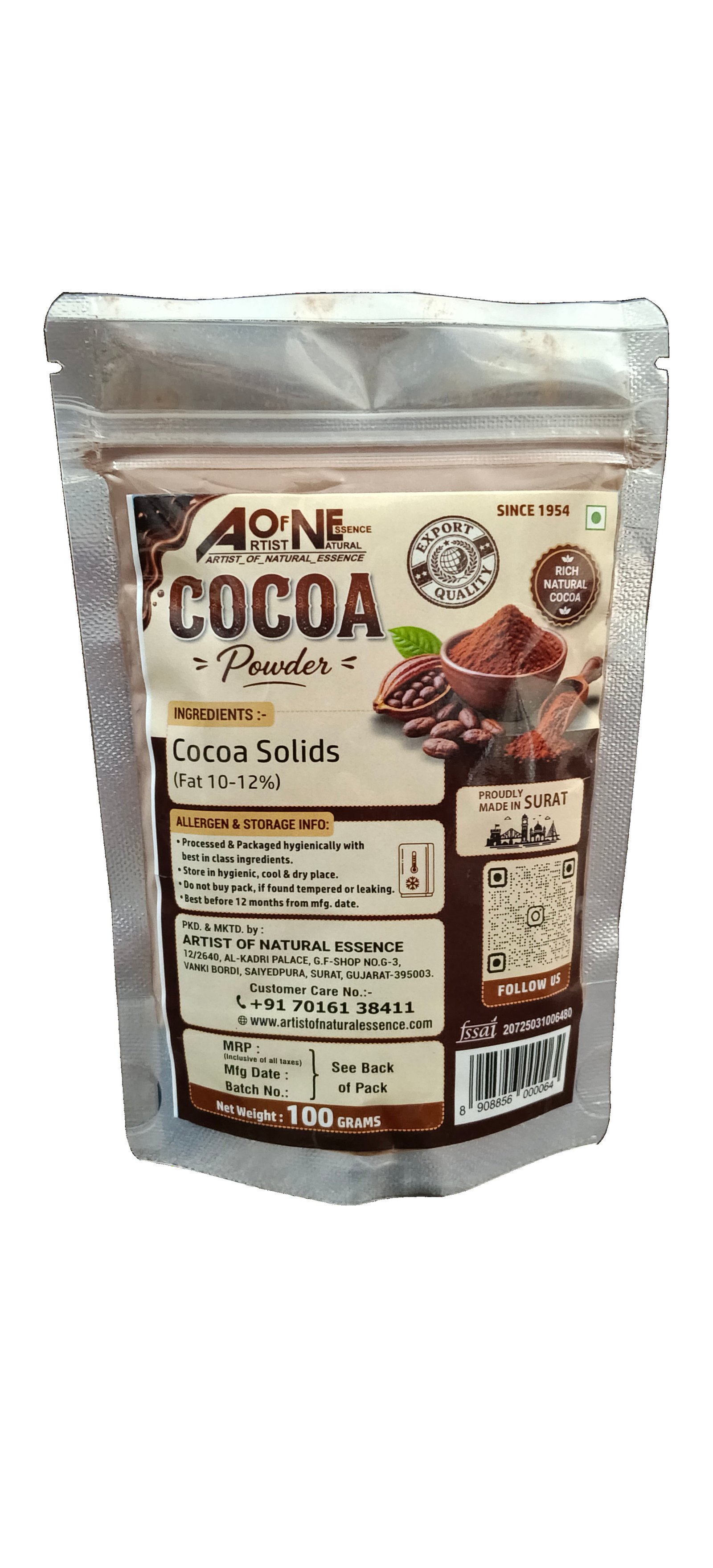 Artist of Natural Essence - Pure Cocoa Powder 100g Pack